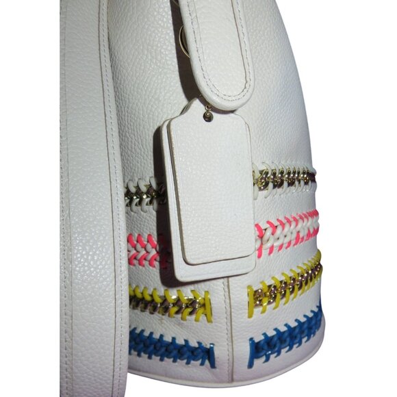 Coach 2015 Leather Chain Whiplash Whipstitch Crossbody Mini Duffle Bag 35373 - Picture 5 of 14